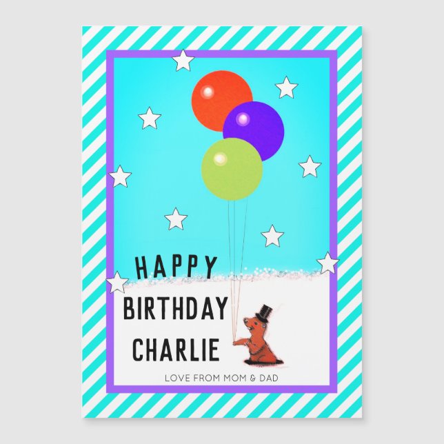 Tarjeta de cumpleaños de Groundhog Day (Anverso)