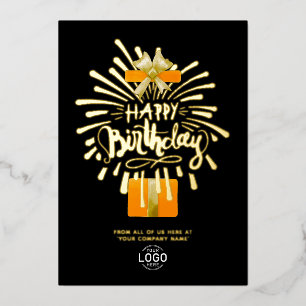 Tarjeta de Cumpleaños de Grupo de Logotipo Negro N