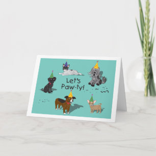 Tarjeta de cumpleaños de grupo de perros de clase