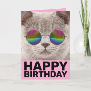 TARJETA DE CUMPLEAÑOS DE Guay CAT, CON SOMBRILLAS