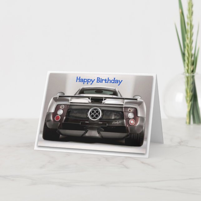 Tarjeta de cumpleaños de Guay Sports Car (Anverso)