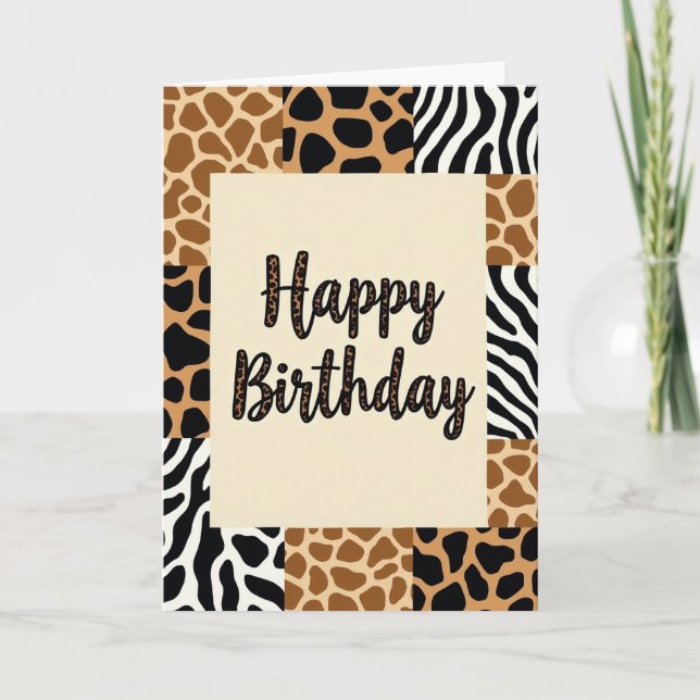 Tarjeta de cumpleaños de guión sofisticado (Anverso)