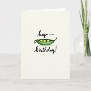 Tarjeta de cumpleaños de guisante caprichosa
