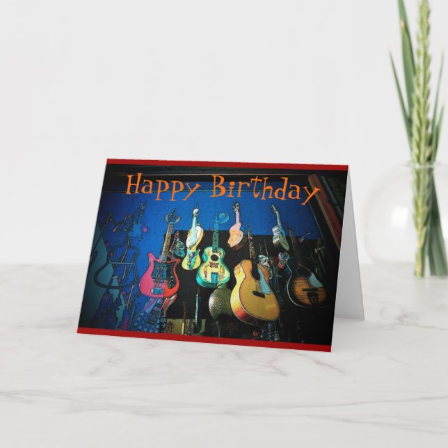 Tarjeta de cumpleaños de guitarra (Anverso)