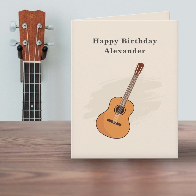 Tarjeta de cumpleaños de guitarra acústica (Acoustic Guitar Birthday Card)