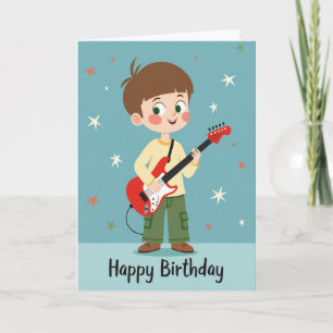 Tarjeta de cumpleaños de guitarra alegre