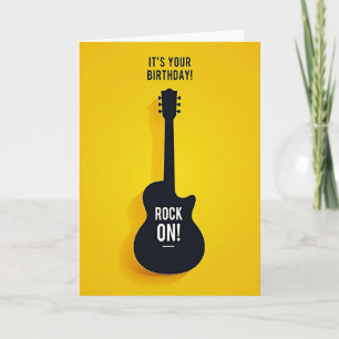 Tarjeta de cumpleaños de guitarra festiva