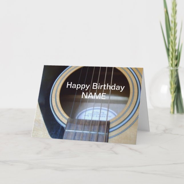 Tarjeta de cumpleaños de guitarra personalizada pa (Anverso)