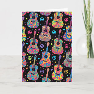 Tarjeta de cumpleaños de guitarras psicodélicas