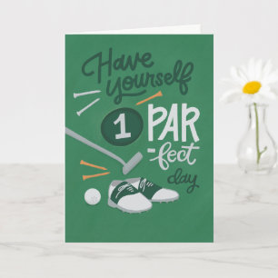 Tarjeta de cumpleaños de Guy o Woman Golf con humo