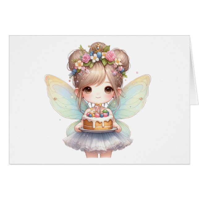 Tarjeta de cumpleaños de hada (Anverso (Horizontal))