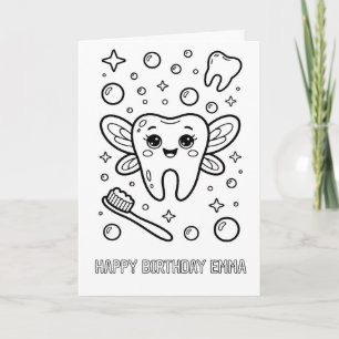 tarjeta de cumpleaños de hada de los dientes plega