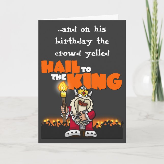 Tarjeta de cumpleaños de Hail to the King (Anverso)