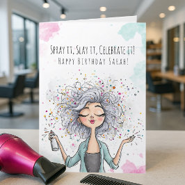 Tarjeta de cumpleaños de Hairdresser para Amigo El