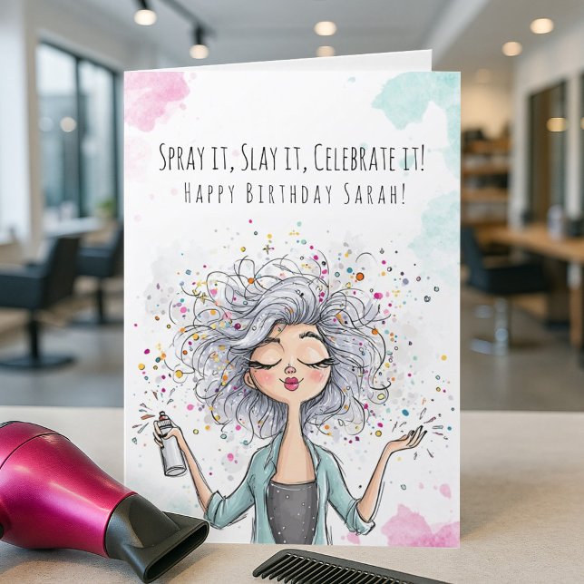 Tarjeta de cumpleaños de Hairdresser para Amigo El (Subido por el creador)