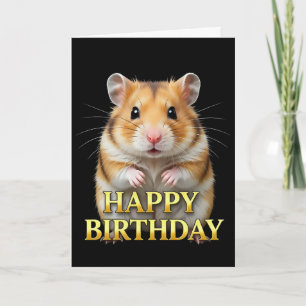 TARJETA DE CUMPLEAÑOS DE HAMSTER CON PRIMER PLANO