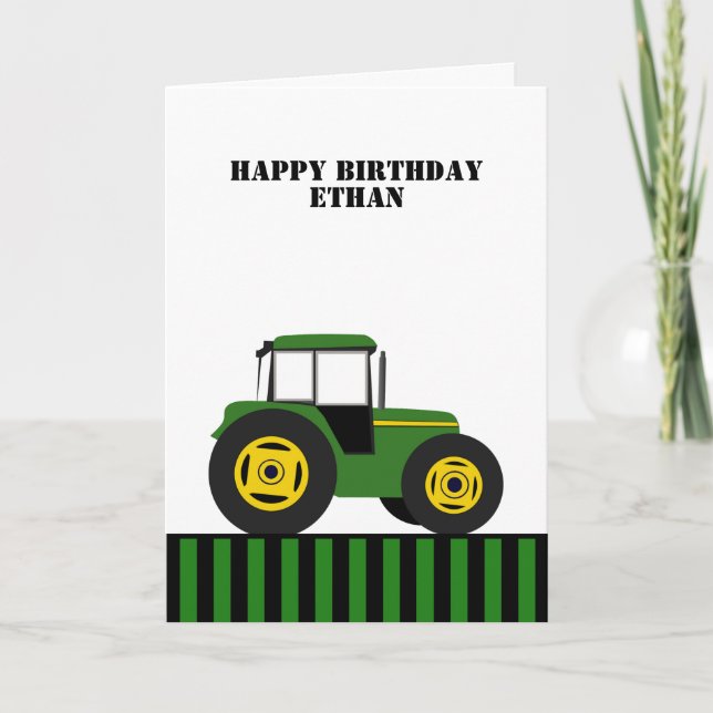 Tarjeta de cumpleaños de Happy Birthday Tractor (Anverso)