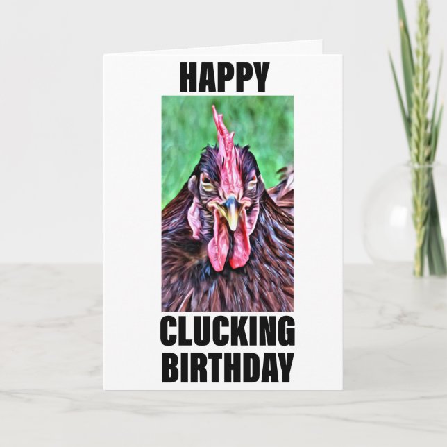 Tarjeta de cumpleaños de Happy Clucking (Anverso)