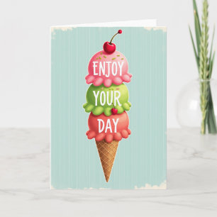 Tarjeta de cumpleaños de helado dulce