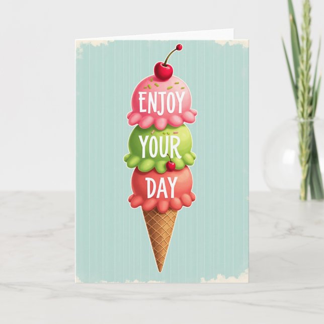 Tarjeta de cumpleaños de helado dulce (Anverso)