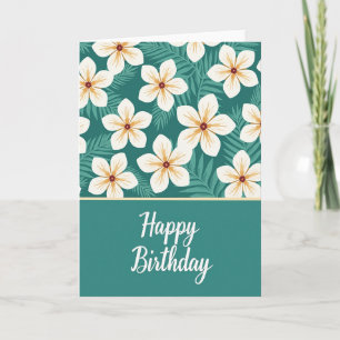 Tarjeta de cumpleaños de helecho teal