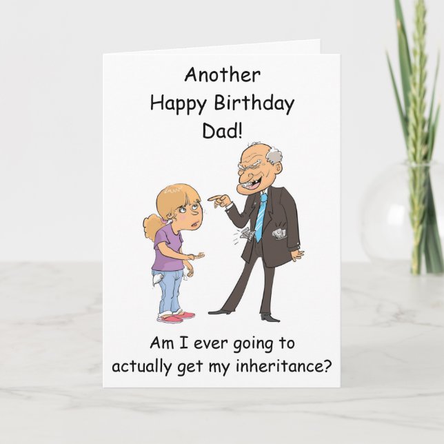 Tarjeta de cumpleaños de herencia de papá divertid (Anverso)