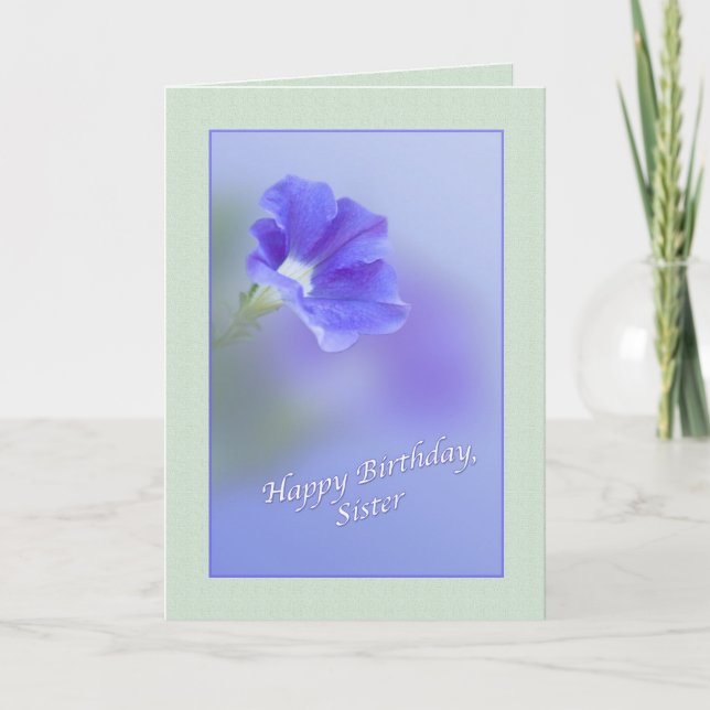 Tarjeta de cumpleaños de hermana con Petunia (Anverso)