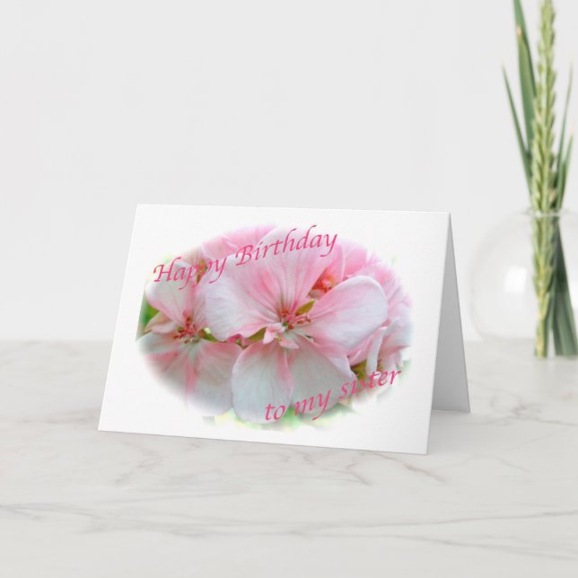 Tarjeta de cumpleaños de hermana de Azalea Rosa (Anverso)