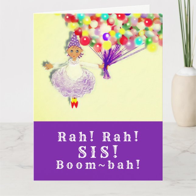 tarjeta de cumpleaños de hermana divertida (Anverso)