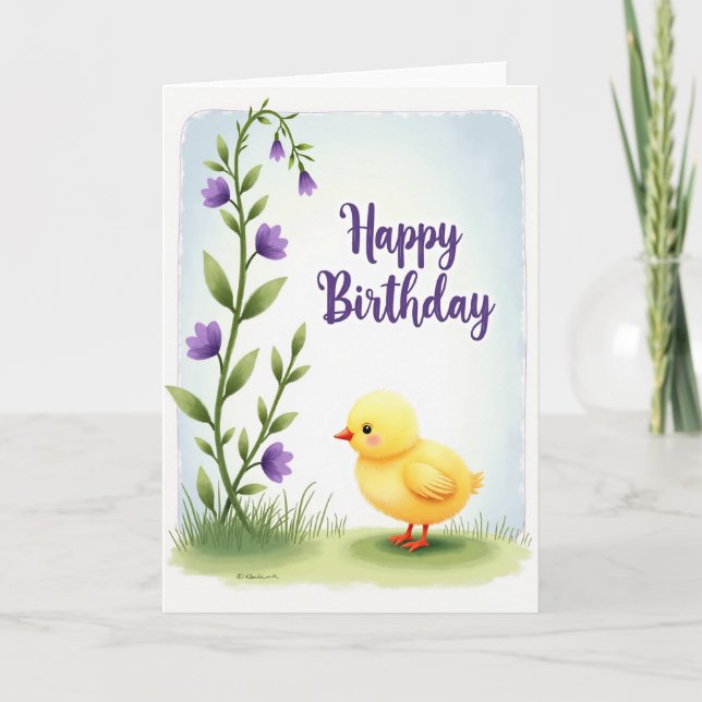 Tarjeta de cumpleaños de hermosas flores púrpuras (Anverso)