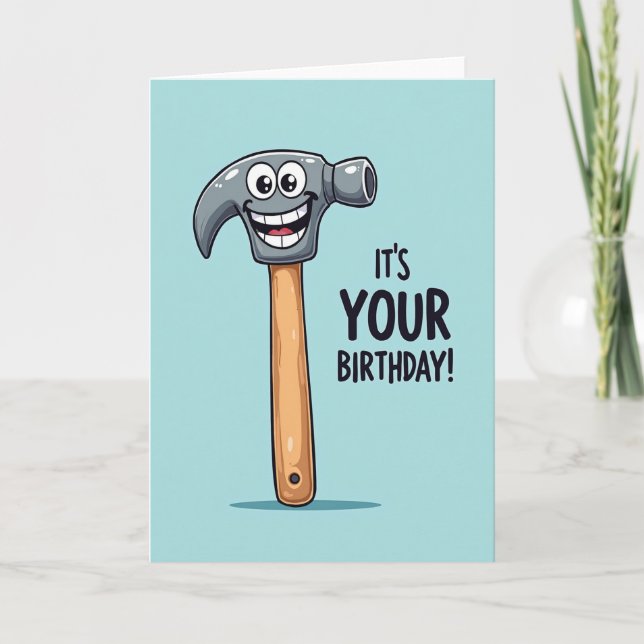 Tarjeta de cumpleaños de herramienta alegre (Anverso)