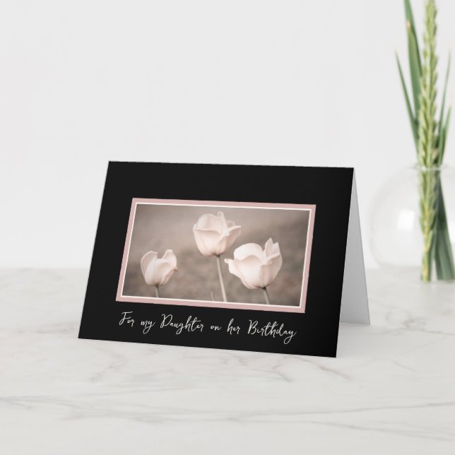 Tarjeta de cumpleaños de hija de flores de cosecha (Anverso)