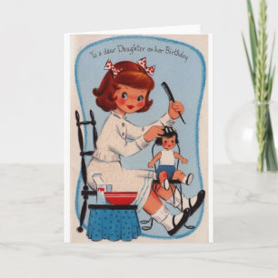 Tarjeta de cumpleaños de Hija Vintage