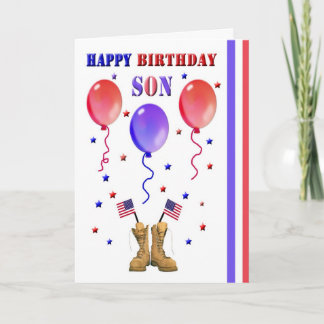 Tarjeta de cumpleaños de hijo militar