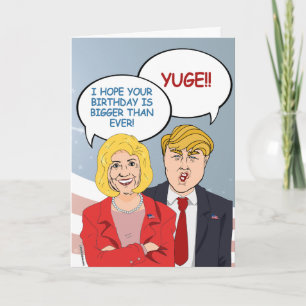 Tarjeta de cumpleaños de Hillary vs Trump - Espero