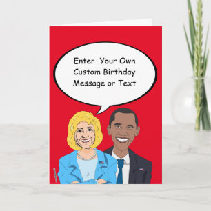 Tarjeta de cumpleaños de Hillary y Obama - Persona