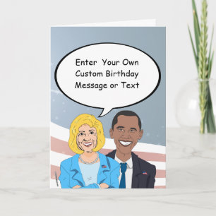 Tarjeta de cumpleaños de Hillary y Obama - Persona