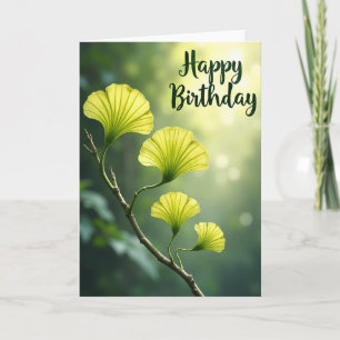 Tarjeta de cumpleaños de hoja Chartreuse