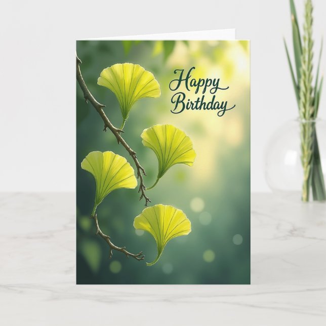 Tarjeta de cumpleaños de hoja luminosa (Anverso)