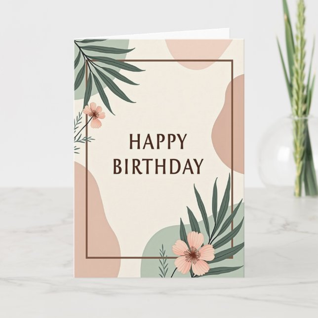Tarjeta de cumpleaños de hoja refinada (Anverso)