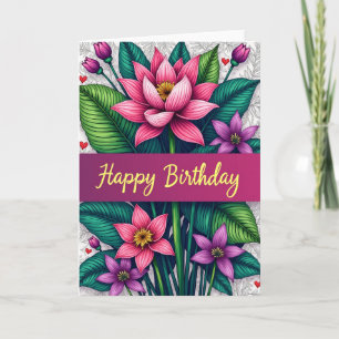 Tarjeta de cumpleaños de hoja verde