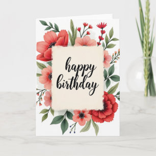 Tarjeta de cumpleaños de hoja vibrante
