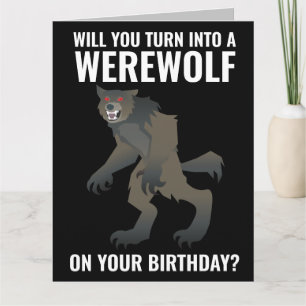 TARJETA DE CUMPLEAÑOS DE HOMBRE LOBO DIVERTIDA TAR