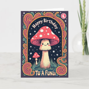 Tarjeta de cumpleaños de hongo caprichosa