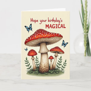 Tarjeta de cumpleaños de hongo carmesí