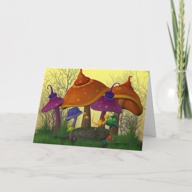Tarjeta de cumpleaños de hongos mágicos (Anverso)