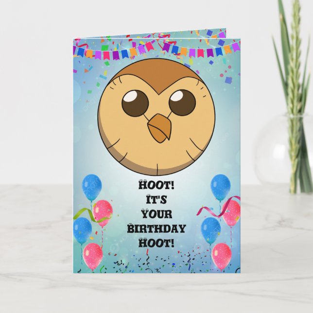 Tarjeta De Cumpleaños De Hooty Invita A La Tarjeta (Anverso)