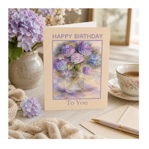 Tarjeta de cumpleaños de Hortensia Tarjeta flora