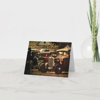 Tarjeta de cumpleaños de hot rod