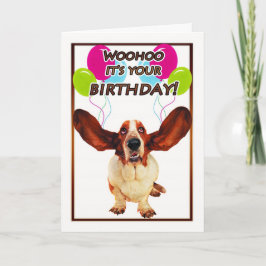 tarjeta de cumpleaños de hound - wohoo es tu birt